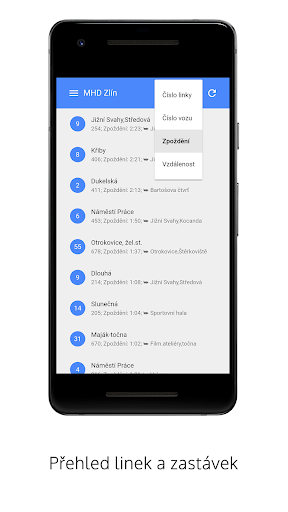 MHD Zlín: online poloha Screen 2