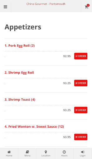 China Gourmet Portsmouth Order Screen 2