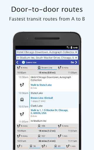 Chicago Transit Live/Offline Screen 2