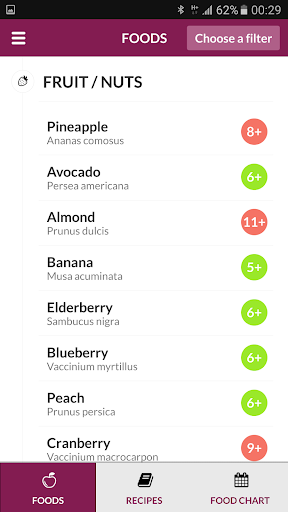 Baby Food Chart Screen 2