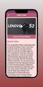 Lenovo S2 SmartWatch Guide