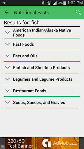 Nutritional Facts Screen 3