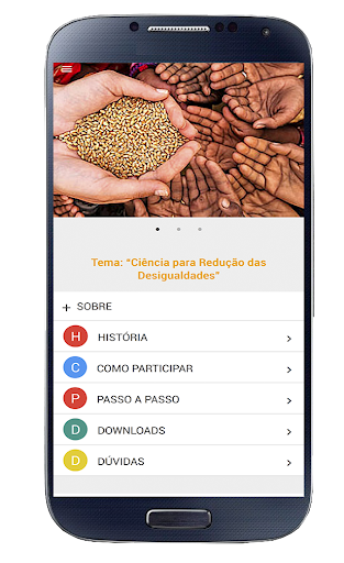 Android application Ciência Viva screenshort