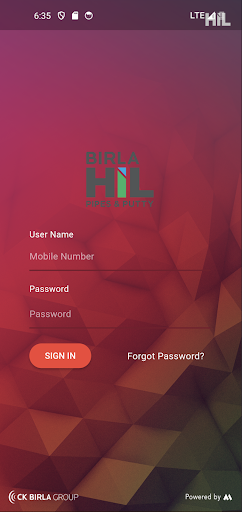 Android application Birla HIL Loyalty Program screenshort