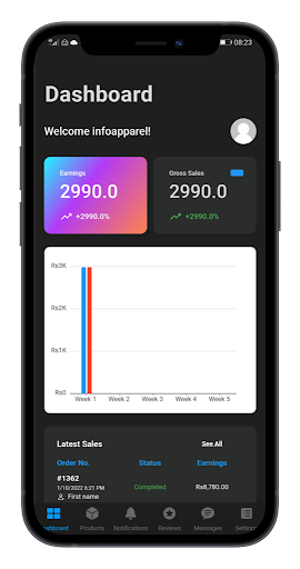 Android application ZAZA Vendor screenshort