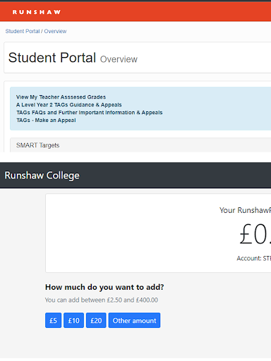 Runshaw App Screen 3