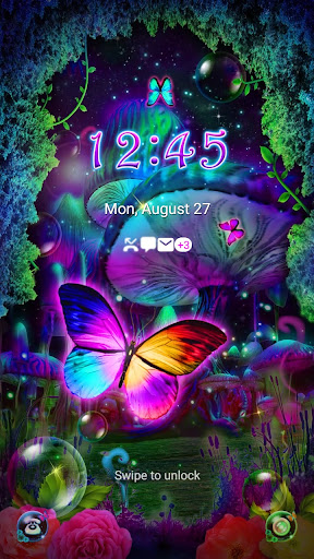 Android application Mushroom Butterfly - Wallpaper screenshort