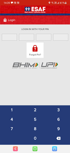 Android application BHIM ESAF UPI screenshort