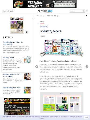 Pet Product News Screenshot