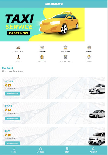 Safe Drop Taxi - Booking App