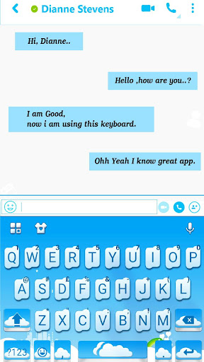 Android application Blue Cloud Message Keyboard Th screenshort