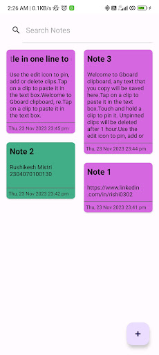 Notes keeper Screen 2