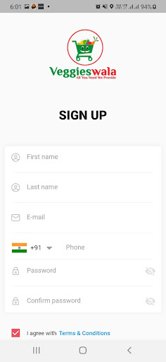 VeggiesWala: Food Delivery App Screen 3