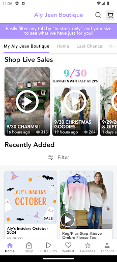 Screenshot of Aly Jean Boutique