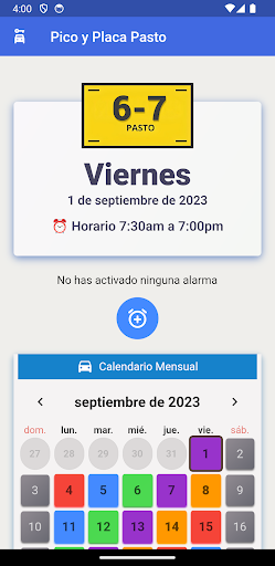 Android application Tu Pico/Placa Pasto 2024 screenshort
