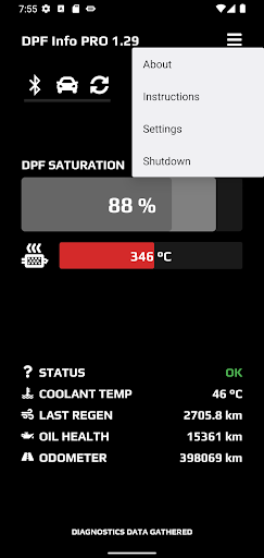 DPF Info screenshot 2