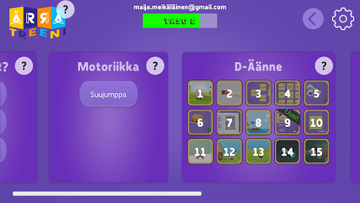 Android application ÄrräTreeni PRO screenshort