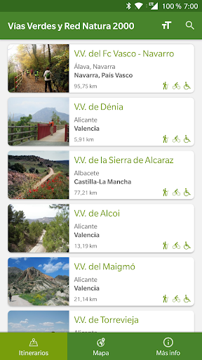 Android application Vías Verdes y Red Natura 2000 screenshort