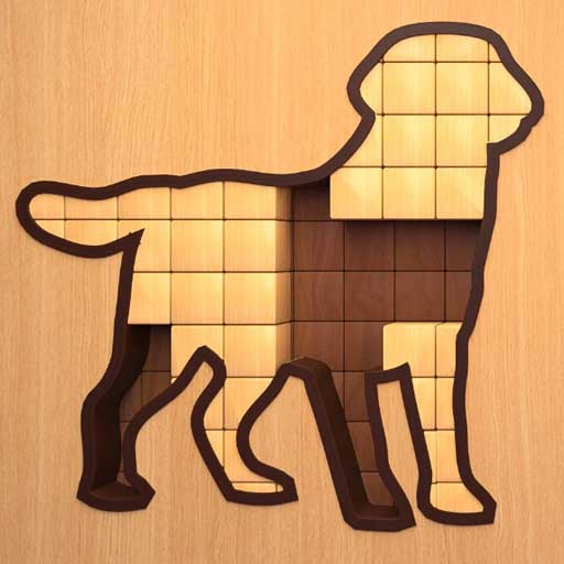 Wood Block Jigsaw Brain Puzzle Logo