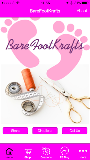 Android application BareFootKrafts screenshort