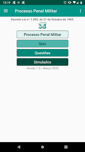 Android application Processo Penal Militar 2024 screenshort