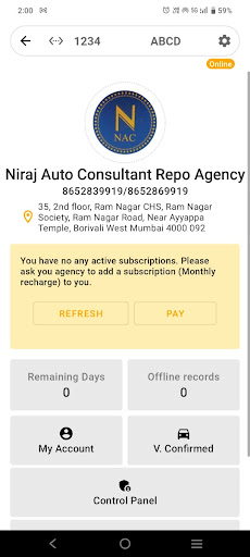 Niraj Auto CONS Repo Agency Screen 2