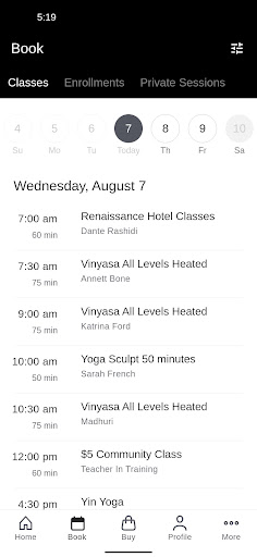 Yoga108 Studio Screen 2