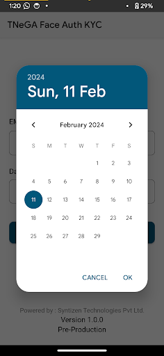 TNeGA Face Auth KYC App Screen 3