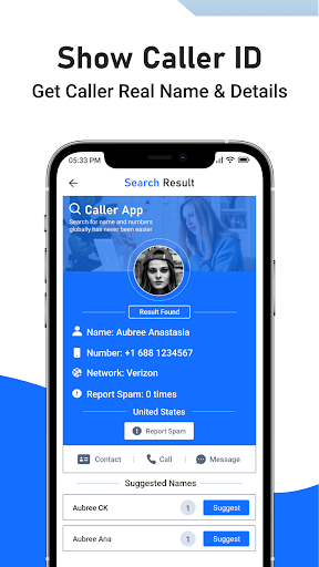Screenshot of Show Caller ID Name & Call App