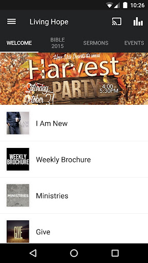 Android application Living Hope App screenshort