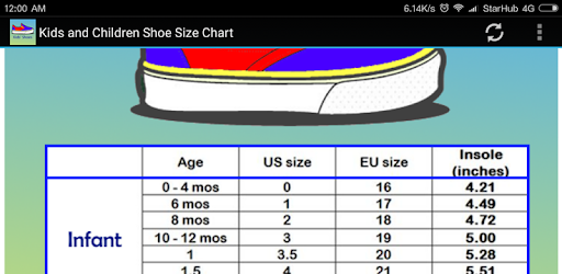 kids us size chart