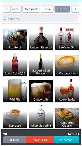Android application PlaccOn Éttermi rendszer screenshort