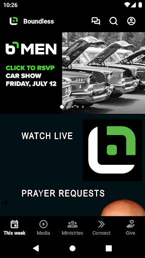 Android application Boundless Church screenshort