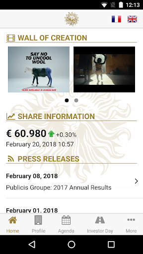 Android application Publicis IR screenshort