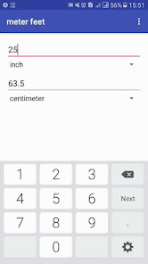 Captura 2 metros a pies a pulgadas conve android