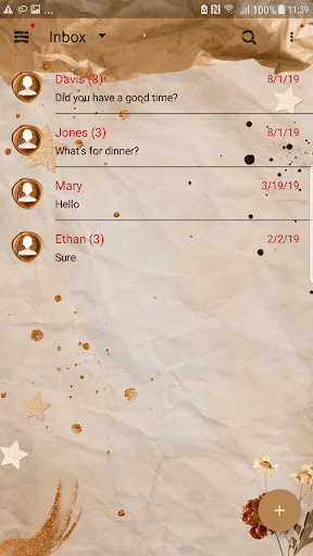 NextSMS brown style skin Screen 2