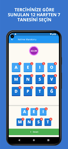 Android application Kelime Maratonu screenshort