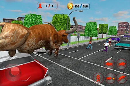 Angry Bull Game City Attack