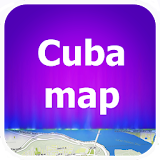 Cuba map travel icon