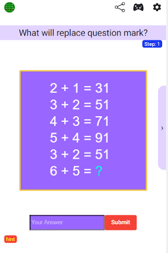 Android application Brain Math Puzzle screenshort
