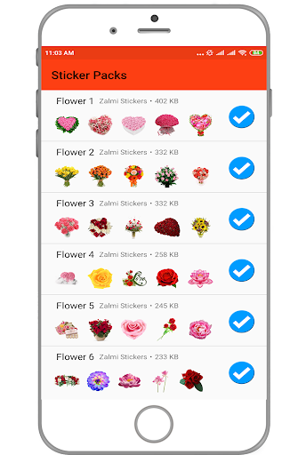 Android application WAStickerApps - Flower Sticker screenshort
