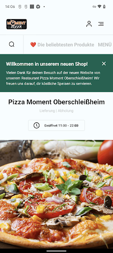 Android application Pizza Moment Oberschleißheim screenshort