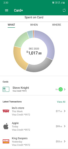 Android application CSB Debit Card+ screenshort