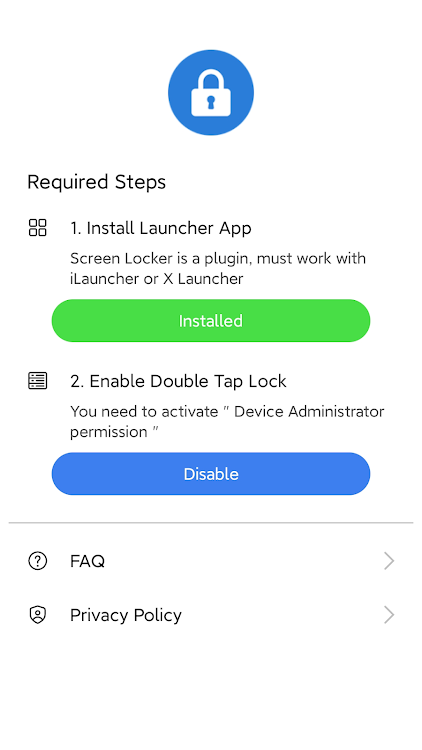 Fast Screen Locker - a plugin - 1.3 - (Android)