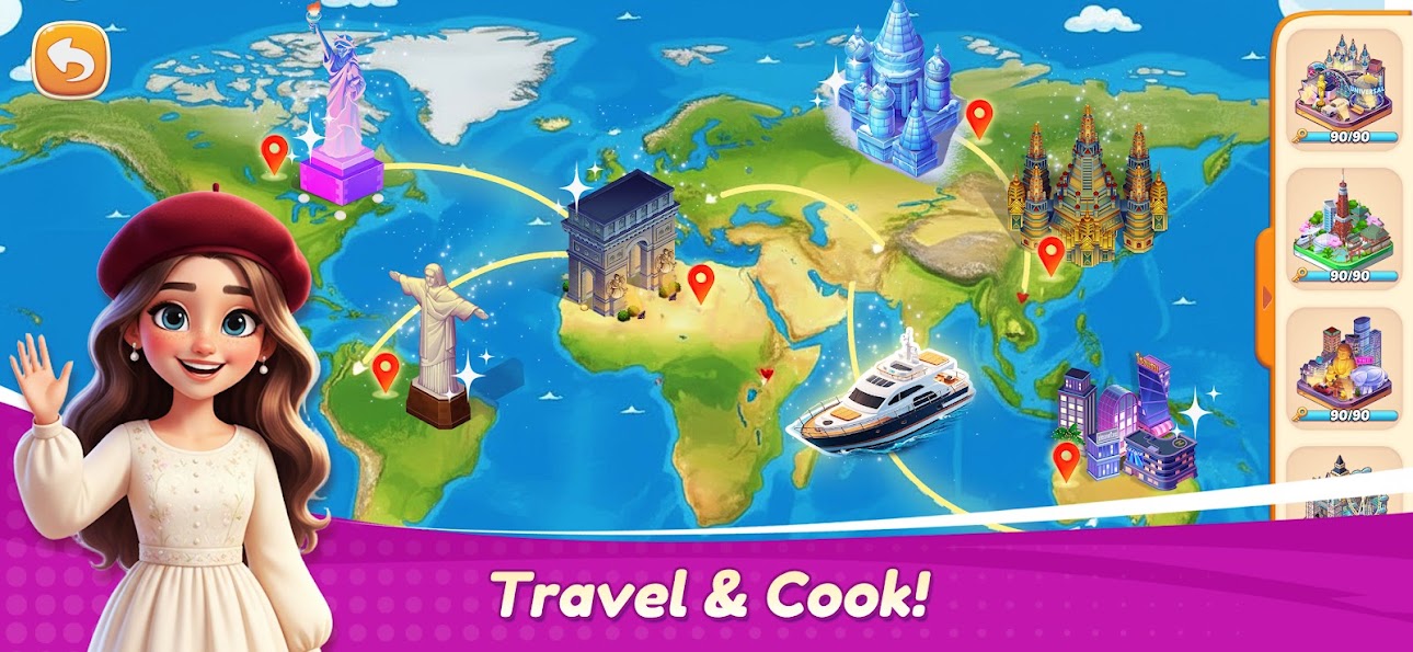 Cooking Voyage : Cook & Travel Mod APK screenshot 8 - Android mod game interface