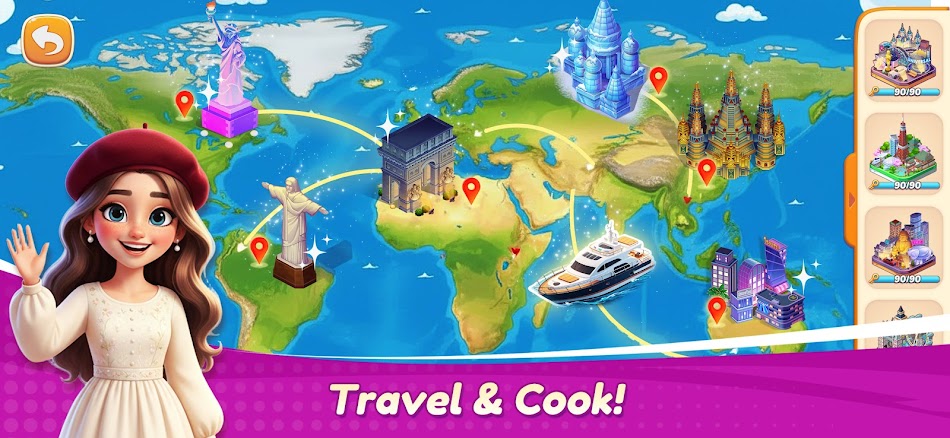 #8. Cooking Voyage : Cook & Travel (Android) Podle: Newvoy Games