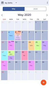 Personal Work Shift Schedule &