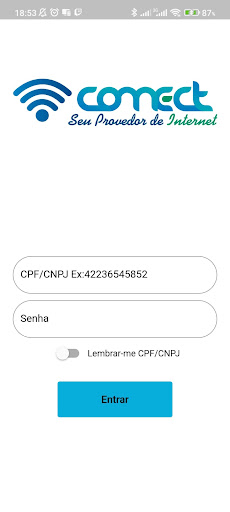 Android application Central do Assinante CONNECT screenshort