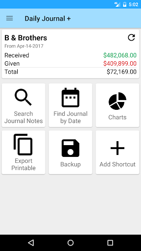 Android application Daily Journal+ screenshort
