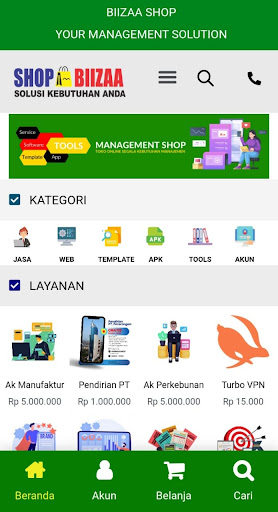 Android application Biizaa screenshort